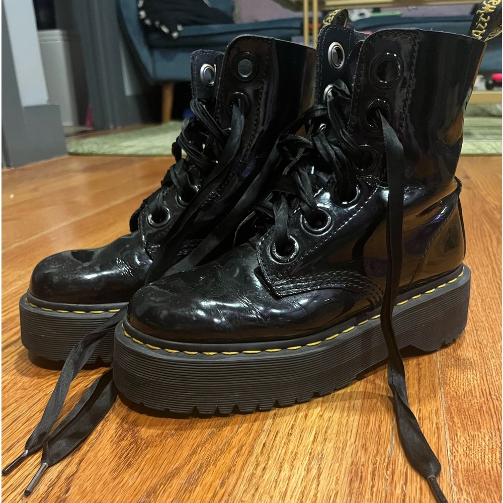 creeper docs with ribbon laces. super cute and broken in good condition